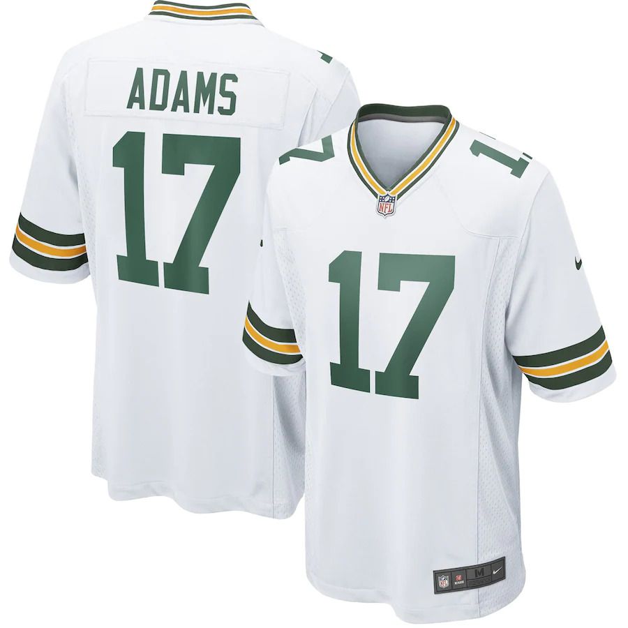 Men Green Bay Packers 17 Davante Adams Nike White Game Team NFL Jersey